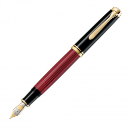 Pelikan Souverän M800 Schwarz-Rot Kolbenfüllhalter 