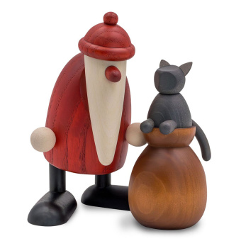 Köhler Santa Claus with cat on sack, small 