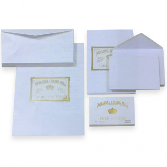 Original Crown Mill Cotton Collection Briefpapier Gefütterte Briefhüllen DIN lang
