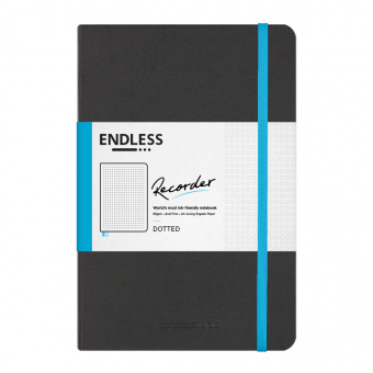 Endless Recorder notebook dotted Black