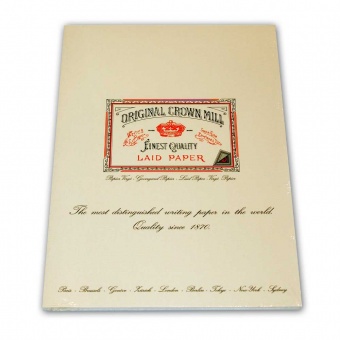 Original Crown Mill Verge white Briefpapier Korrespondenzblock DIN A4 (50 Blatt)