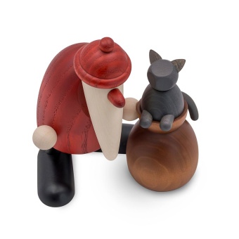 Köhler Santa Claus with cat on sack, small 