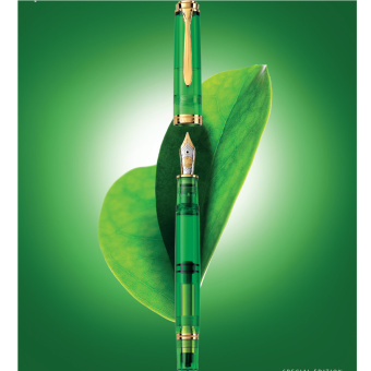 Pelikan Souverän M800 Special Edition Green Demonstrator Kolbenfüllhalter EF - Extrafein