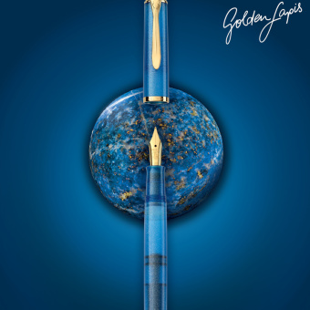 Pelikan Classic M200 Special Edition Golden Lapis Kolbenfüllhalter M -Mittel