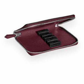 Montblanc Sartorial Leder Etui für 5 Schreibgeräte mit Reissverschluss Cassis 