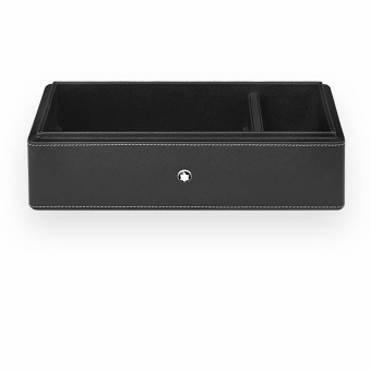 Montblanc Schreibtischbox aus Leder für 3 Schreibgeräte und Tintenfass 