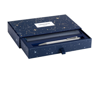 Caran d´Ache Ecridor Cosmic Blue Set Kugelschreiber mit Lederetui 