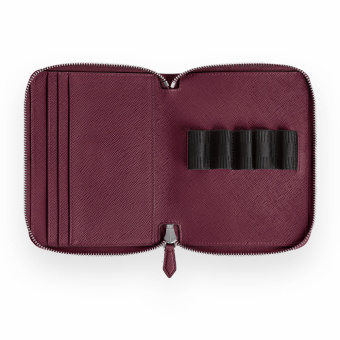 Montblanc Sartorial Leder Etui für 5 Schreibgeräte mit Reissverschluss Cassis 