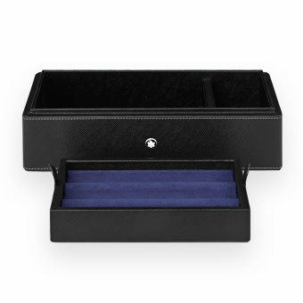 Montblanc Schreibtischbox aus Leder für 3 Schreibgeräte und Tintenfass 